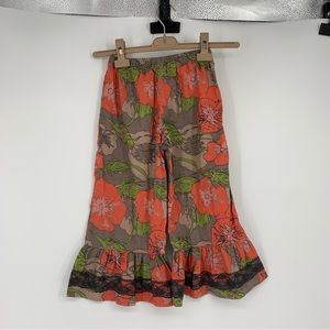 Matilda Jane Size 6 VANDER RUFFLES Red Poppy Floral Lace You & Me Pant  A7